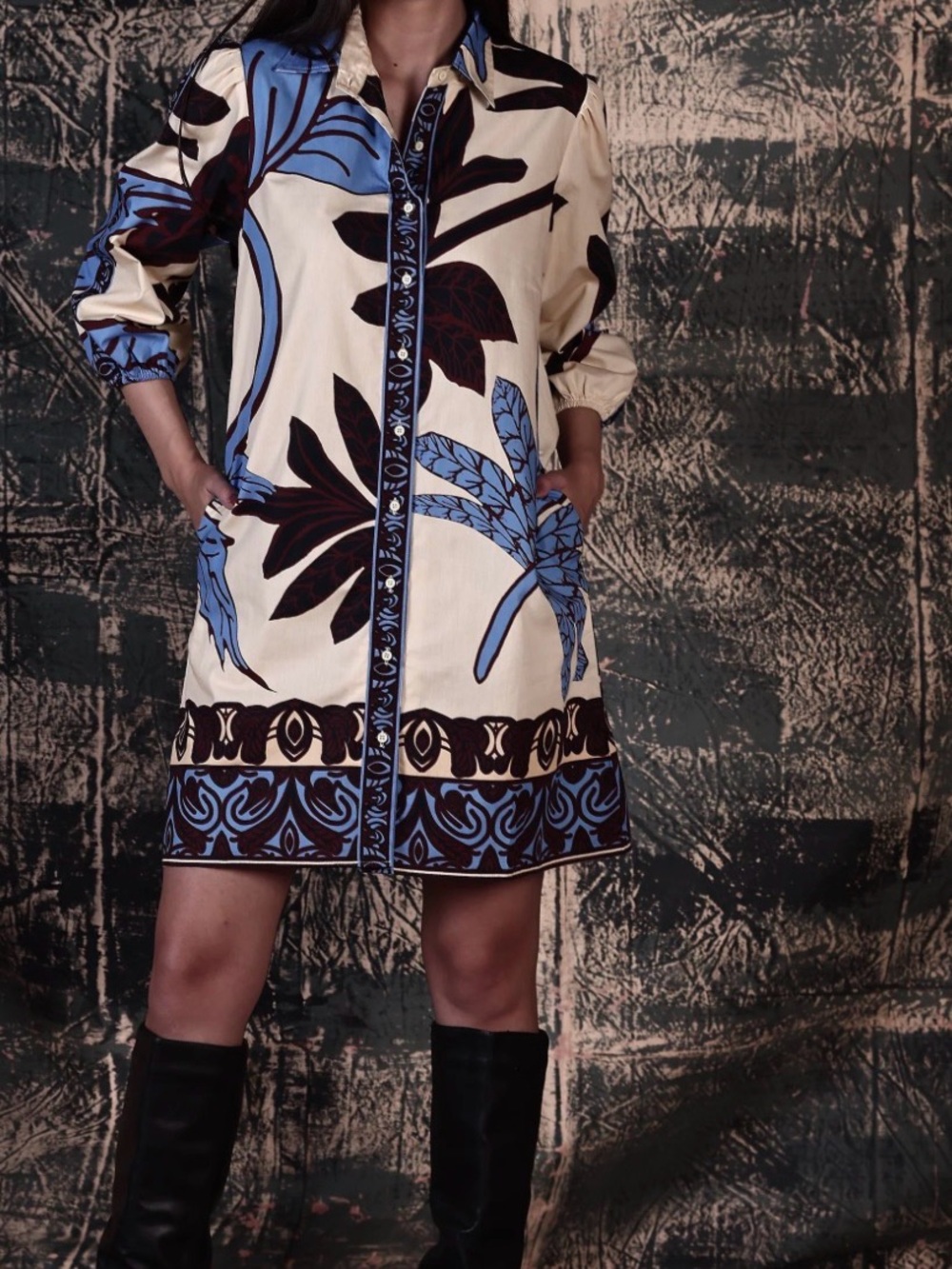 Maude Vivante MAJESTIC LEAVES AVA DRESS L